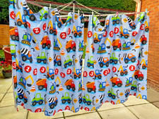 BABIES ISLAND Vehicles Cars & Numbers Print Cotton Blackout Boys Room Curtains