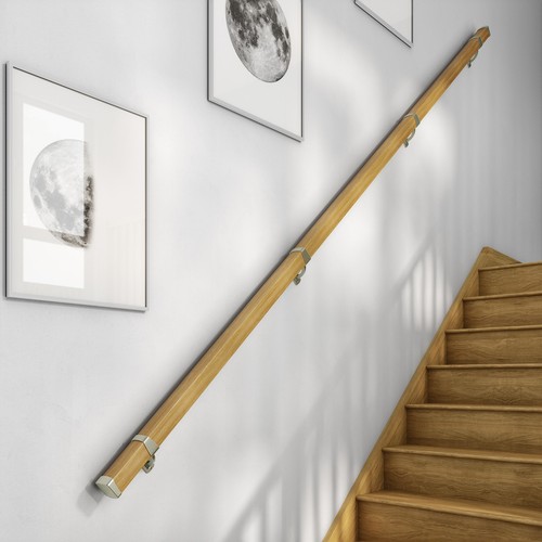 Square stair handrail oak - square, in