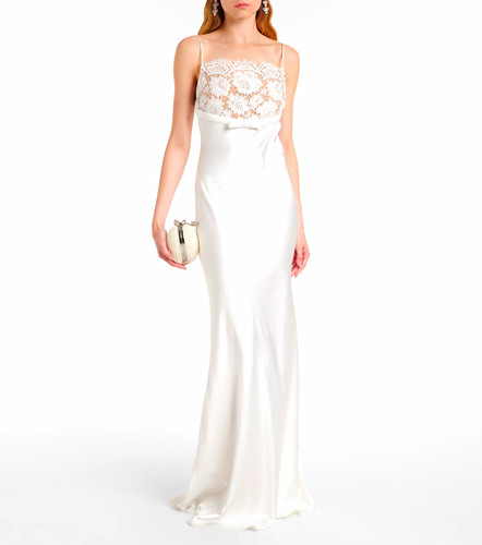 Satin lace maxi - maxi, dress