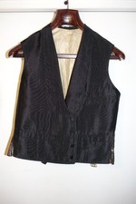 Antique Bespoke french silk waistcoat, Handmade 1800s 1900s, parisian