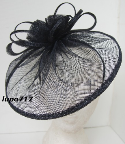 Navy hat sinamay fascinator - navy,