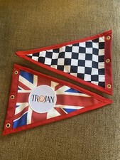 Union Jack White Trojan Patch mod scooter pennant flag Red Edge