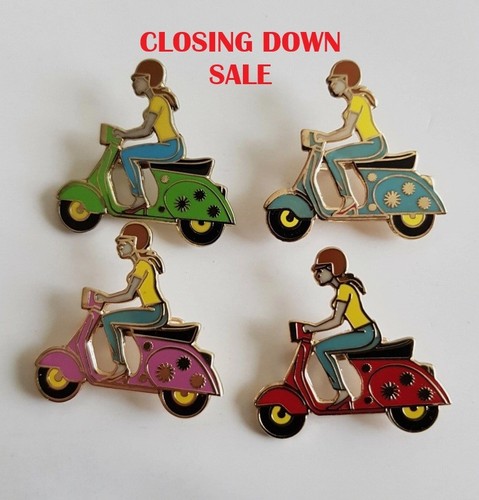 Scooter girls enamel pin - enamel,
