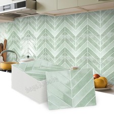 50x Self-Adhesive Tile Stickers Kitchen Backsplash Bathroom 3D Sticky Wall Tiles
