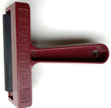 Speedball - Hard Rubber 4" POP-IN BRAYER ROLLER - one piece plastic frame