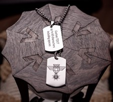 Personalised Set Army Dog Tag Stainless Steel Laser engraved Logo Text Twin Tags