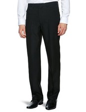 New Men's Farah Trousers Black Hopsack Weave Smart Classic Formal Anti Stain