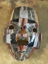 Mexican Abalone Mayan Aztec Burial Death Mask Folk Art Sculpture Retro/Vintage
