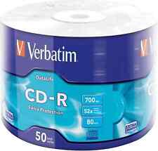 50 Verbatim Blank 43787 CD-R CD Datalife Extra Protection 700MB 52x 80Mins Discs