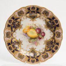 Royal Worcester China Hand Painted Fruit Plate by R Sebright Antique Dated 1916