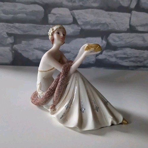 Art deco style sitting woman - art,