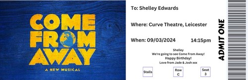 Personalised ticket musical - personalised,