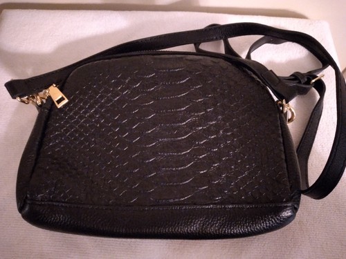 Black leather small crossbody - small,