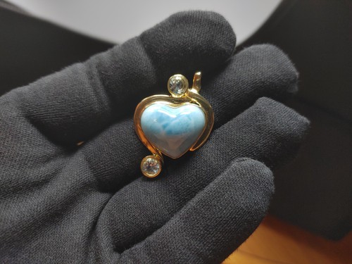 Beautiful larimar heart - larimar,