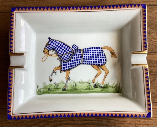 Hermes horse blanket ashtray - horse,