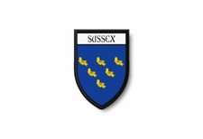 Patch printed shield embroidery border badge souvenir flag city county sussex