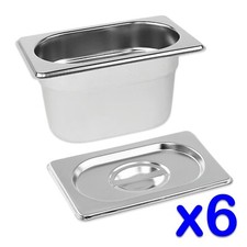 STAINLESS STEEL FOOD PANS 6x