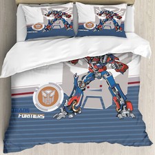 Transformers Robots Quilt Duvet Cover Single Size Boy Bedding Decor/Customizable
