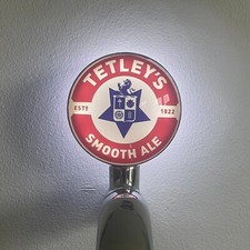 Brand New Tetley's Smooth Ale Beer Badge! Tetleys Pump Badge! Frog Eye Lens