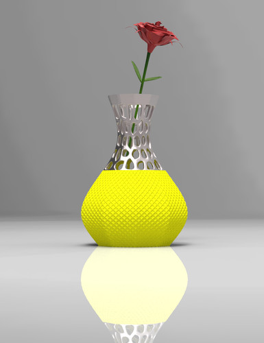 Textured vase with voronoi - vase,