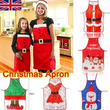 Christmas Aprons Kitchen Ornament Women Dinner Cooking Apron Home Decoration UK