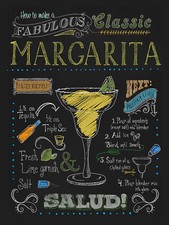 METAL VINTAGE SHABBY-CHIC TIN SIGN MARGARITA PLAQUE/FRIDGE MAGNET
