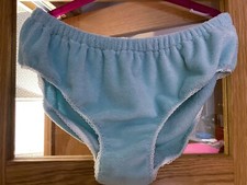 Handmade terry fleece blue knickers nappy diaper cover cute soft ab sissy