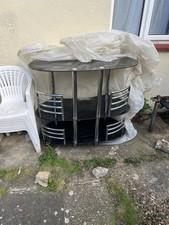 Modern 3 Tier Black Glass TV