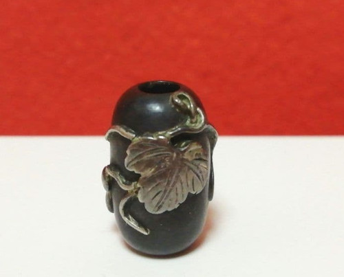 Ojime metal beads leaf - ojime,