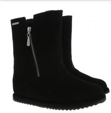 EMU Australia Gravelly Sheepskin Lining Suede Boots size 5 Black Boots T12175
