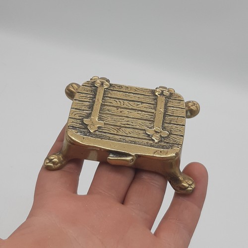 Vintage brass trinket box - trinket,