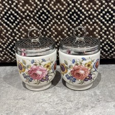 Royal Worcester Bournemouth Egg Coddler x2 Roses 8.3cm Height Medium