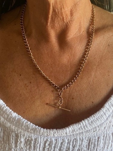 Antique 9ct rose gold albert - 9ct,