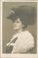 Postcard Actress Miss Evelyn Millard Ostrich Feather Hat Rotary card 