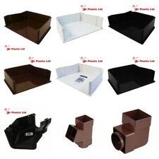 Osma Amazon 110mm Ogee Gutter & 70mm Square Pipe Fittings in White Black & Brown