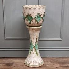 Vintage Italian Pottery Jardinière FF Planter Plant Stand Pot 70's Fanciullacci