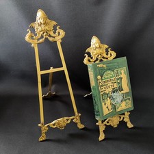 Pair Of Brass Easels Tabletop