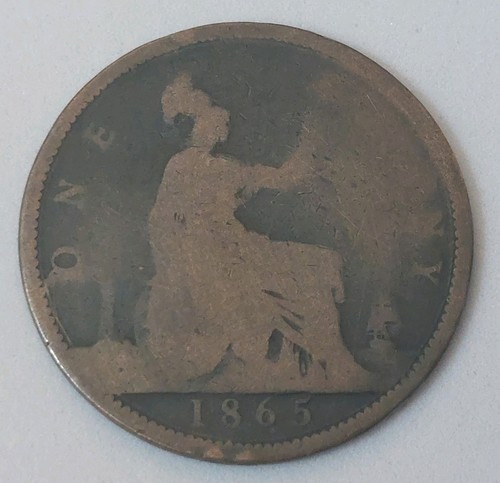 1865 one penny coin - tp,