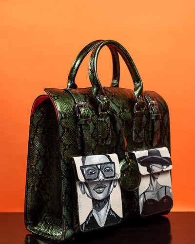 Exclusive hand painted leather - hand,