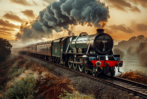 Steam train canvas picture - train,