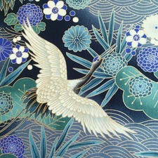 Japanese cranes fabric