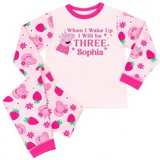 Peppa Pig Personalised Girls Birthday Pyjamas When I Wake Up Age Birthday PJs