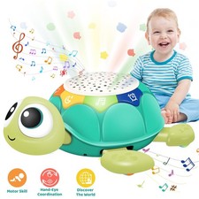 Musical Crawling Turtle Toy Baby Toy With Projector Light Sensory Musical Toys