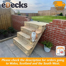 The Complete Stair Stringer Kit 2-12 Steps Treated Garden Decking Steps