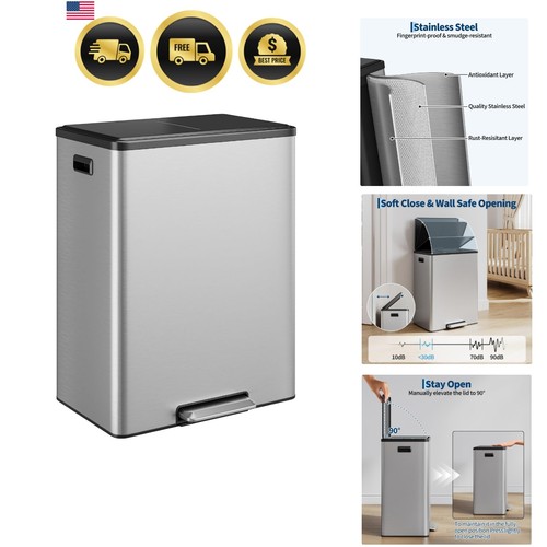 Stainless steel dual trash - steel,
