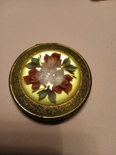 Kigu 1950s Vintage Powder Compact with Lucite Floral Design