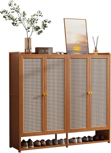 Rattan shoe cabinet door - cabinet,