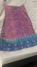 Pink and blue heavy embroidered lehnga with size 14 blouse