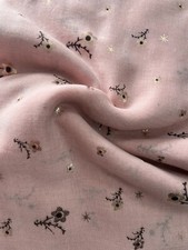 Pretty Floral Print Foil Scarf