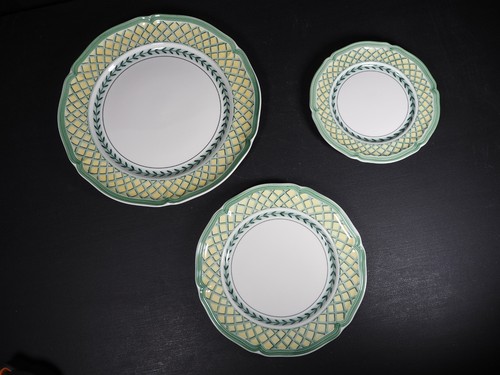 French garden orange - plate, set